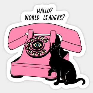 World Domination Black Cat in beige Sticker